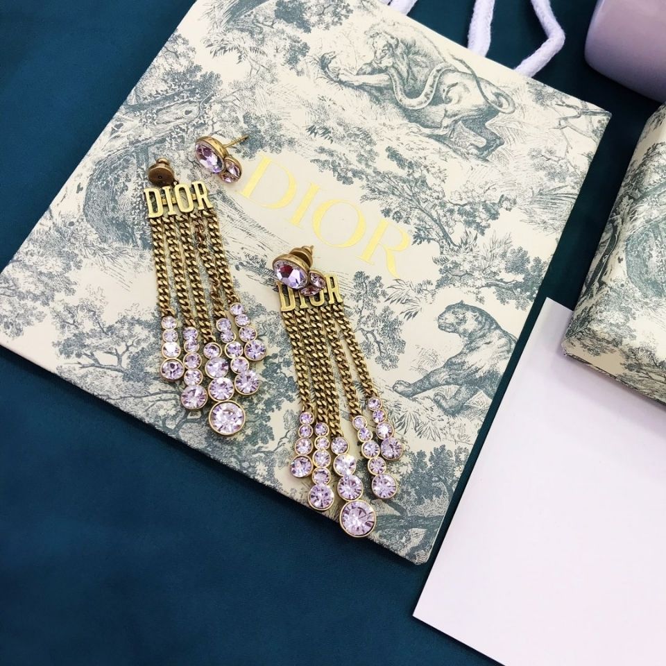 Vintage Full Diamond Tassel Earrings product image 2, provided for visual reference and product detail review