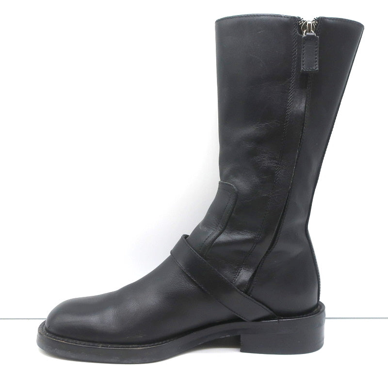 Gucci Mid-Calf Motorcycle Boots Black Leather Size 6 product image 8, provided for visual reference and product detail review