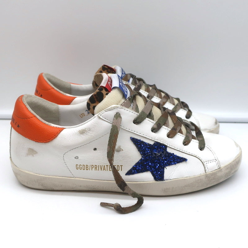 Golden Goose Superstar Double Tongue Glitter Star Sneakers White Size 37 NEW product image 3, provided for visual reference