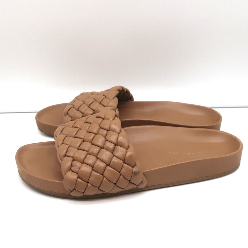 Loeffler Randall Sonnie Woven Slide Sandals Dark Sand Leather Size 9.5 product image 5, provided for visual reference and