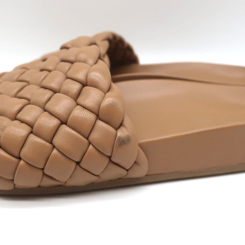 Loeffler Randall Sonnie Woven Slide Sandals Dark Sand Leather Size 9.5 product image 6, provided for visual reference and