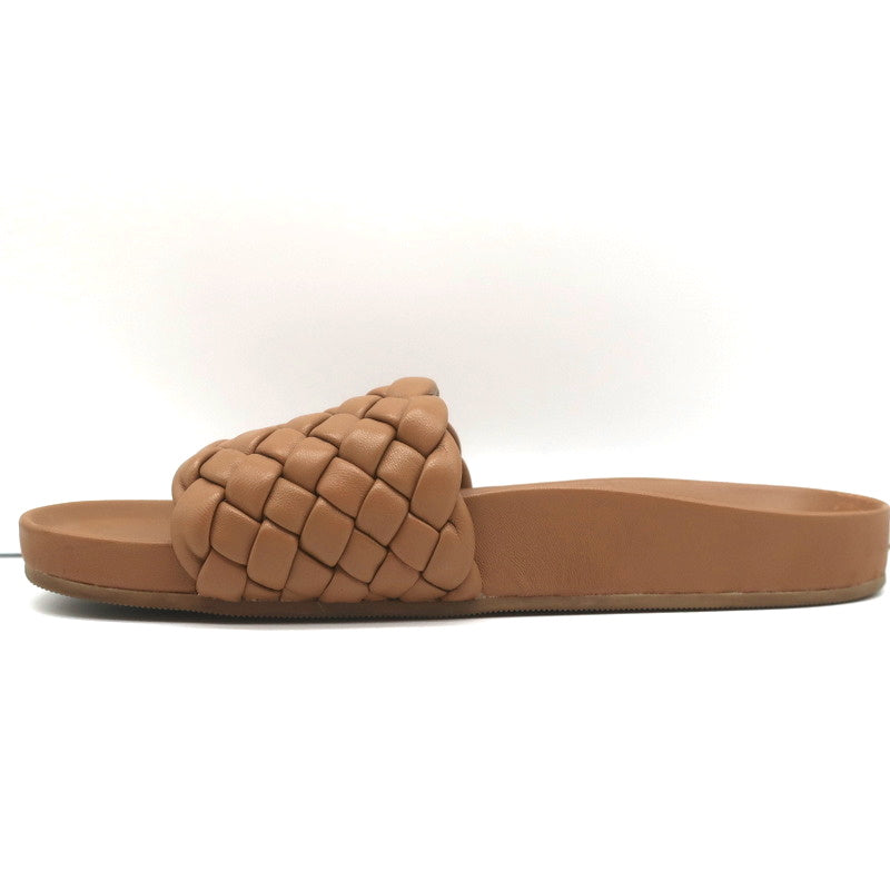 Loeffler Randall Sonnie Woven Slide Sandals Dark Sand Leather Size 9.5 product image 7, provided for visual reference and