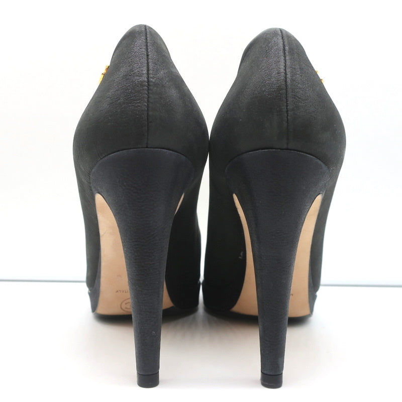 15C Metallic Cap Toe Platform Pumps Black/Gold Buffalo Leather Size 38 product image 9, provided for visual reference and