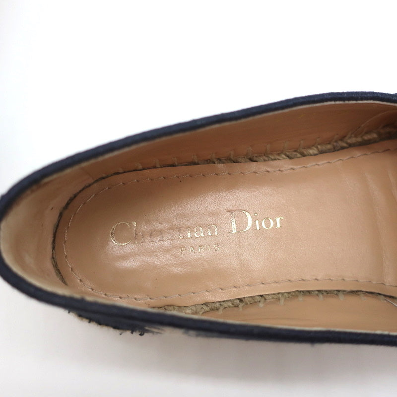 Christian Dior Granville D-Stripes Logo Embroidered Espadrilles Navy Size 37 product image 8, provided for visual reference