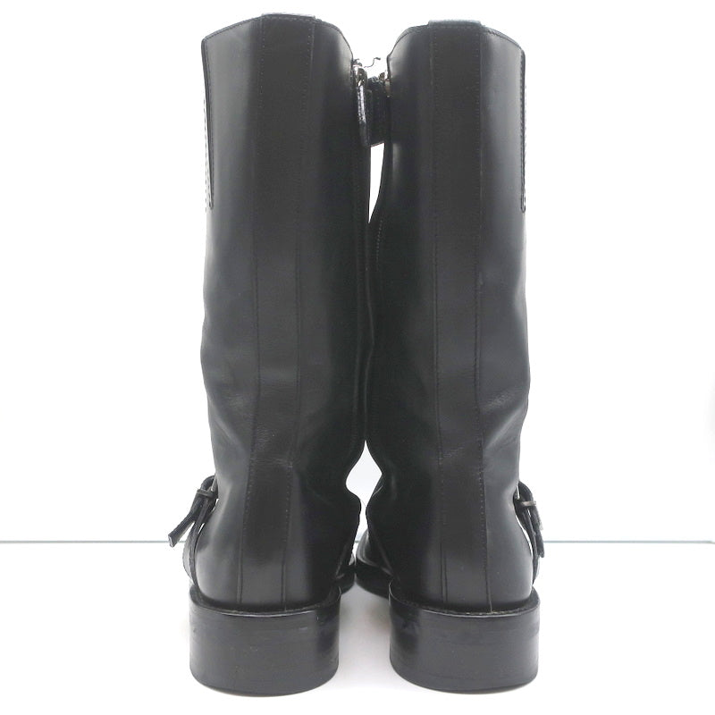 Gucci Mid-Calf Motorcycle Boots Black Leather Size 6 product image 9, provided for visual reference and product detail review