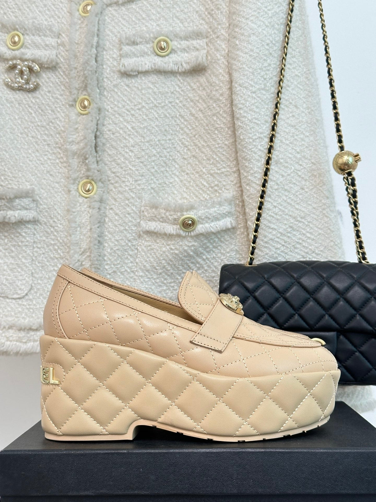 2023 CC Love Double C Buckle Thick Sole Muffin Loafers -S45 product image 3, provided for visual reference and product