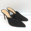 Schutz Crystal-Trim Mules Heliconia Black Suede Size 6 Pointed Toe Heels product image 1, provided for visual reference and