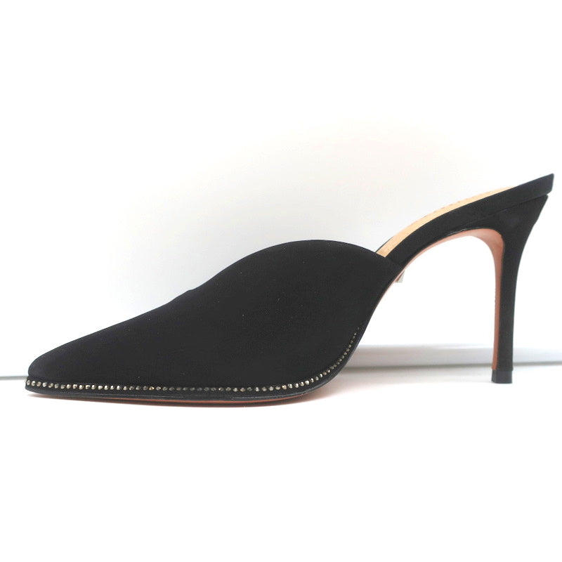 Schutz Crystal-Trim Mules Heliconia Black Suede Size 6 Pointed Toe Heels product image 7, provided for visual reference and