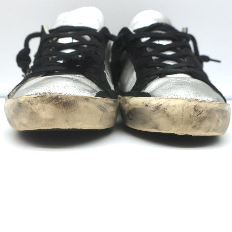 Golden Goose Superstar Embroidered Sneakers Silver Metallic Leather Size 37 product image 5, provided for visual reference
