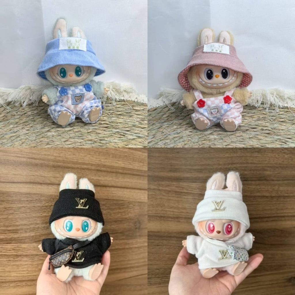 [Baby + Baby Clothes] First and second generation keychain Labubu clothes pendant Labubu baby clothes big brand set