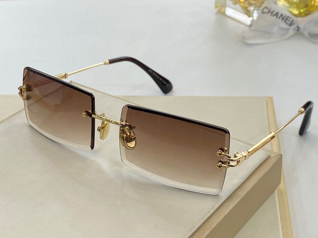 6 Colors Conjoined Lens Rimless Sunglasses product image 7, provided for visual reference and product detail review