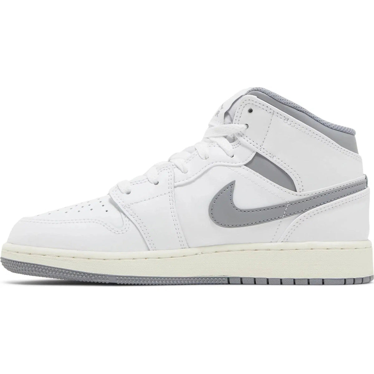 Nike Air Jordan 1 Mid Vintage White (GS) product image 2, provided for visual reference and product detail review