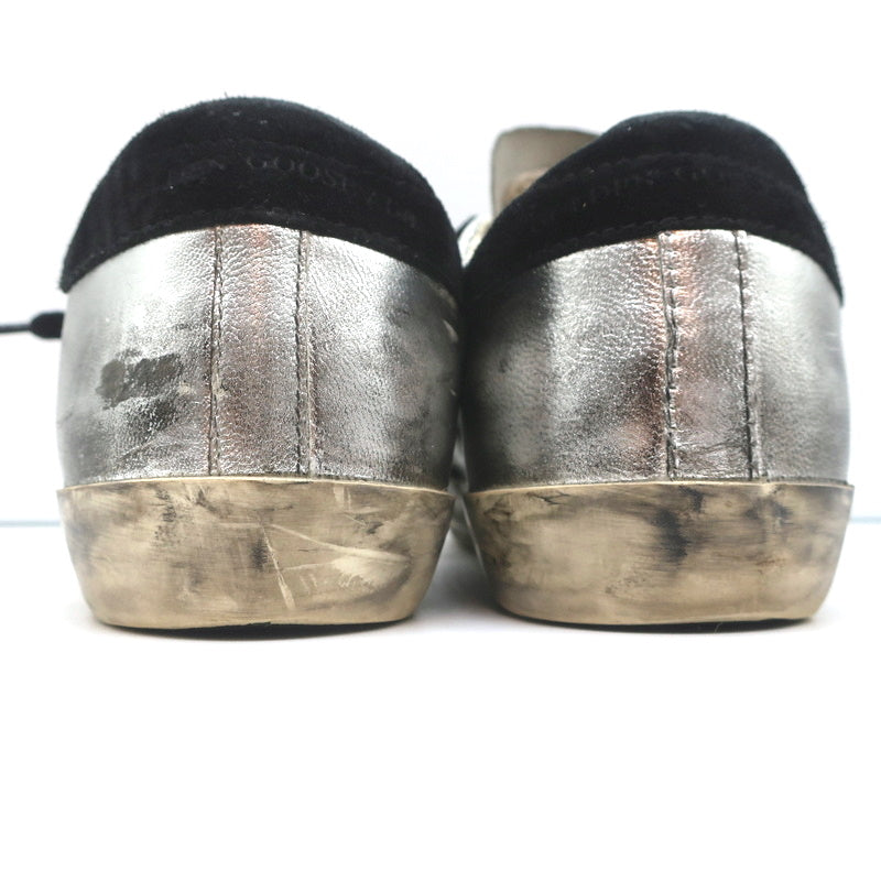 Golden Goose Superstar Embroidered Sneakers Silver Metallic Leather Size 37 product image 8, provided for visual reference