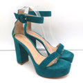 Gianvito Rossi Portofino Platform Sandals Teal Suede Size 36.5 Ankle Strap Heels product image 1, provided for visual