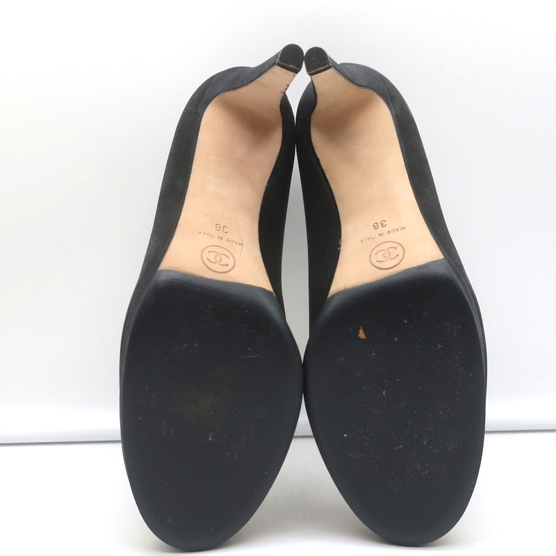 15C Metallic Cap Toe Platform Pumps Black/Gold Buffalo Leather Size 38 product image 12, provided for visual reference and