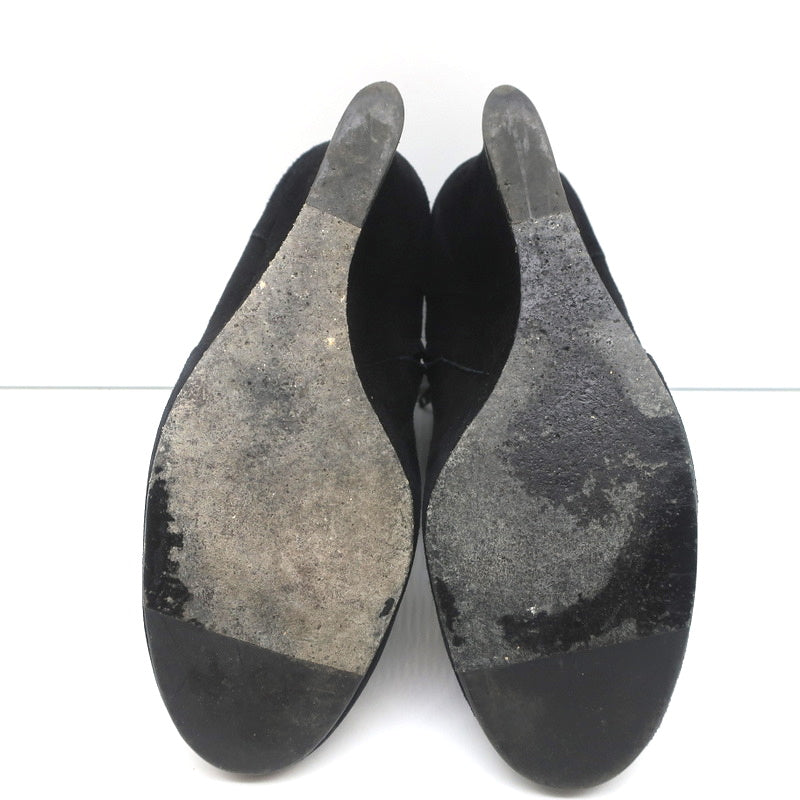 Lanvin Wedge Ankle Boots Black Suede Size 37 product image 12, provided for visual reference and product detail review