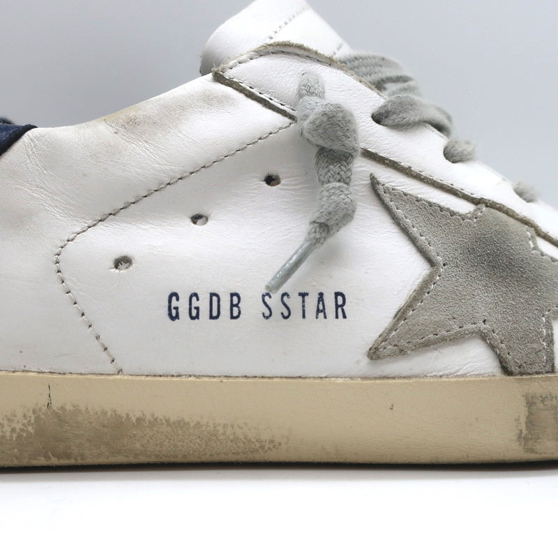 Golden Goose Superstar Low Top Sneakers White & Navy Leather Size 37 product image 3, provided for visual reference and