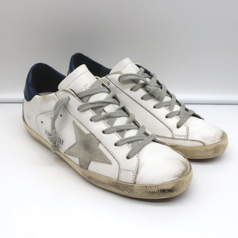 Golden Goose Superstar Low Top Sneakers White & Navy Leather Size 37 product image 1, provided for visual reference and