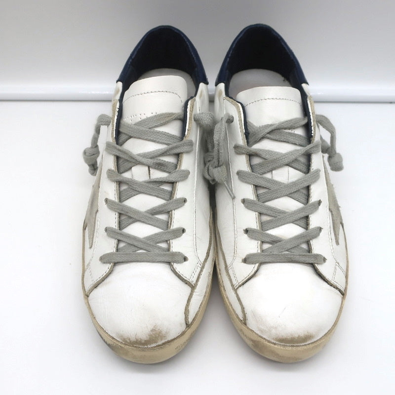 Golden Goose Superstar Low Top Sneakers White & Navy Leather Size 37 product image 4, provided for visual reference and