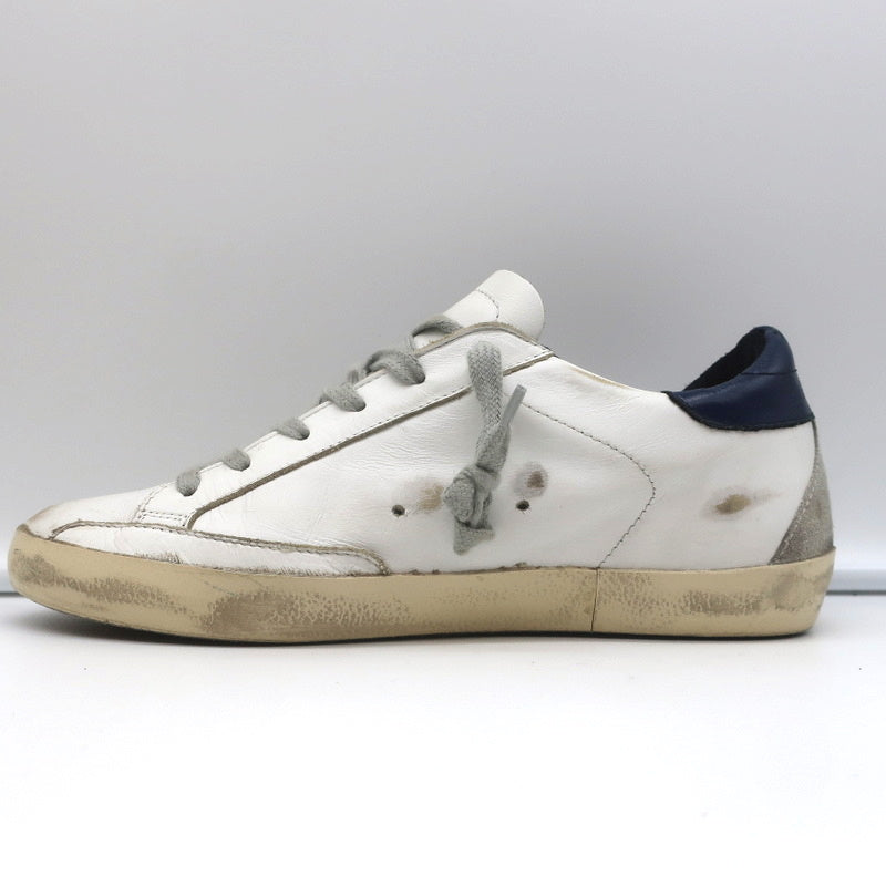 Golden Goose Superstar Low Top Sneakers White & Navy Leather Size 37 product image 7, provided for visual reference and