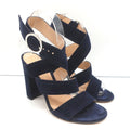 Gianvito Rossi Crisscross Sandals Navy Suede Size 36.5 Open Toe Heels product image 1, provided for visual reference and