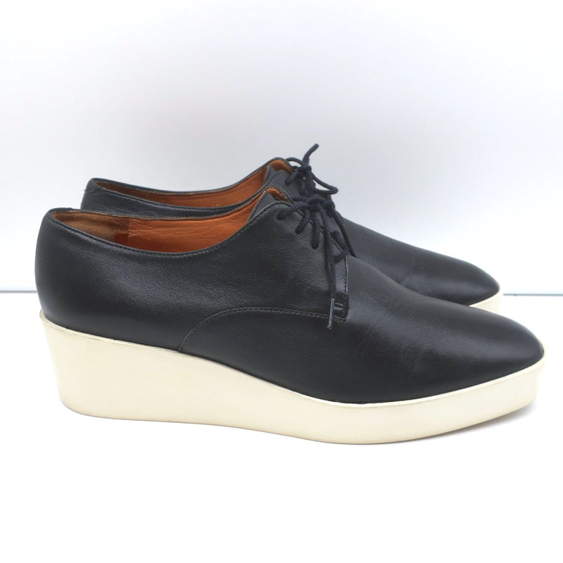 Robert Clergerie Platform Derby Wedges Lindsey Black Leather Size 41 product image 2, provided for visual reference and
