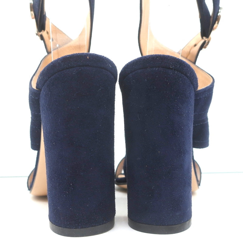 Gianvito Rossi Crisscross Sandals Navy Suede Size 36.5 Open Toe Heels product image 7, provided for visual reference and