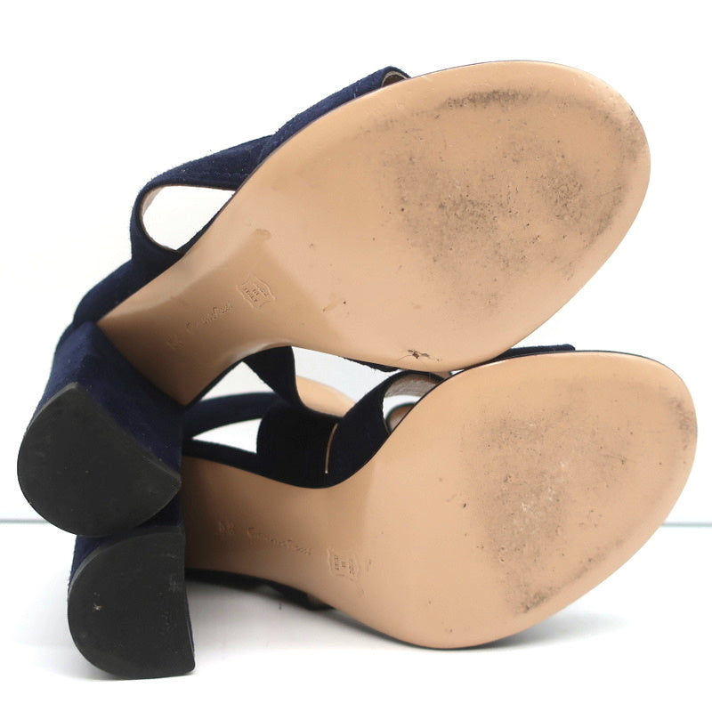 Gianvito Rossi Crisscross Sandals Navy Suede Size 36.5 Open Toe Heels product image 10, provided for visual reference and
