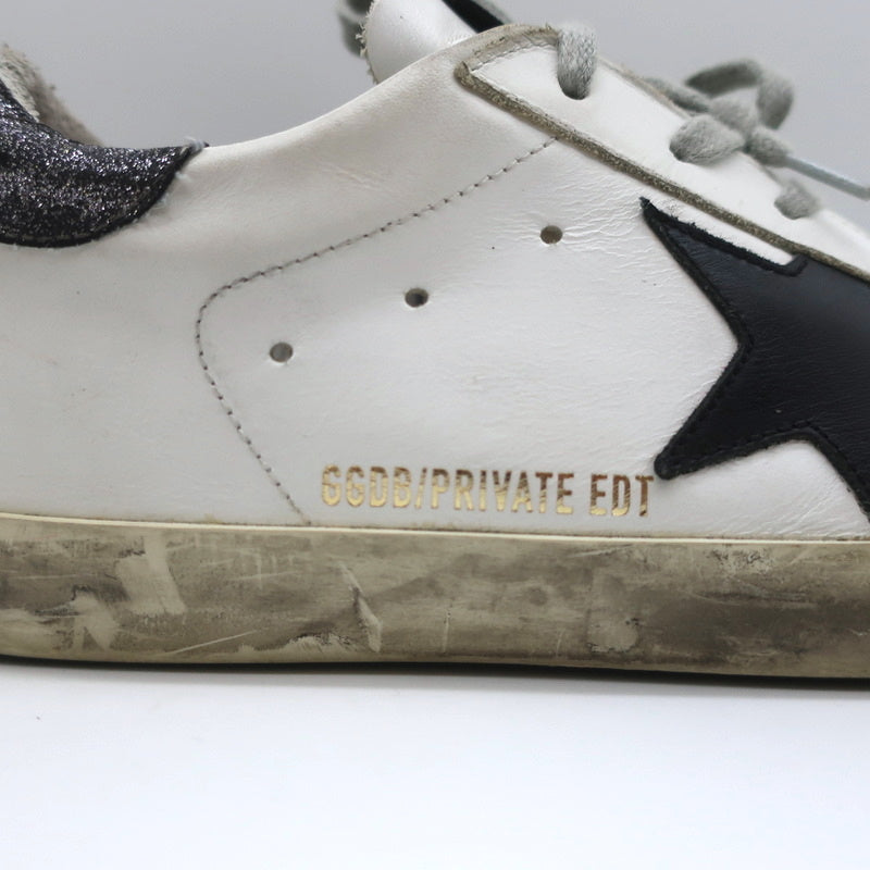 Golden Goose Superstar Glitter Heel Tab Sneakers White & Black Leather Size 38 product image 3, provided for visual
