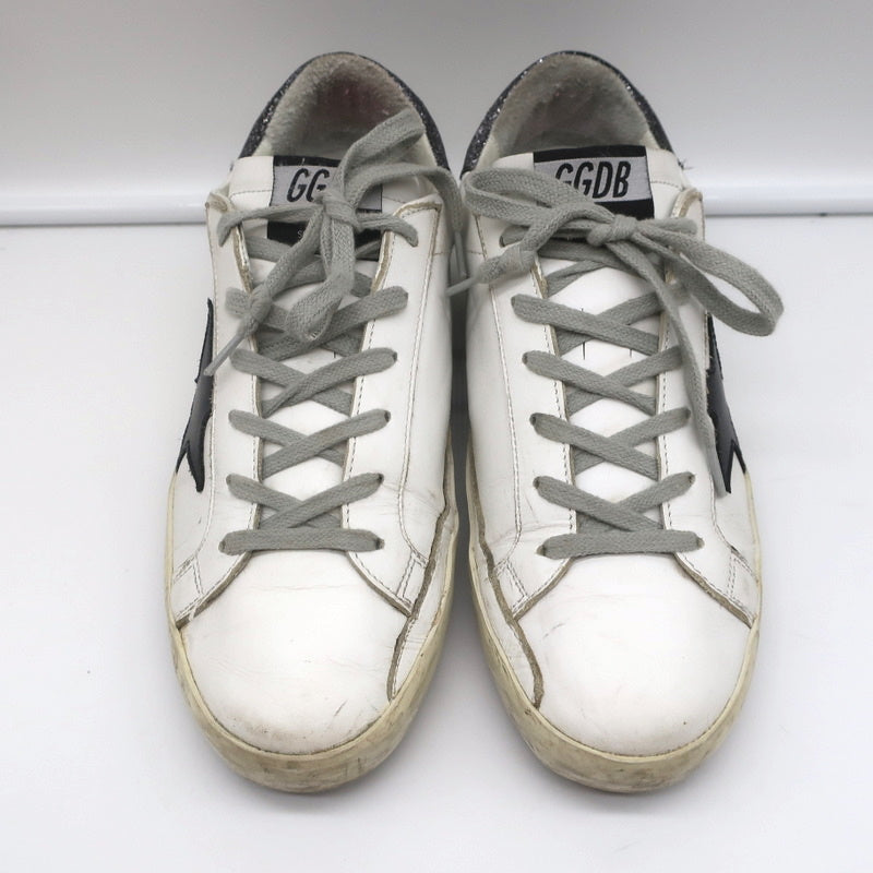 Golden Goose Superstar Glitter Heel Tab Sneakers White & Black Leather Size 38 product image 4, provided for visual