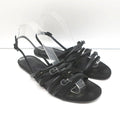 Hermes Strappy Slingback Sandals Black Buckled Leather & Suede Size 39 product image 1, provided for visual reference and