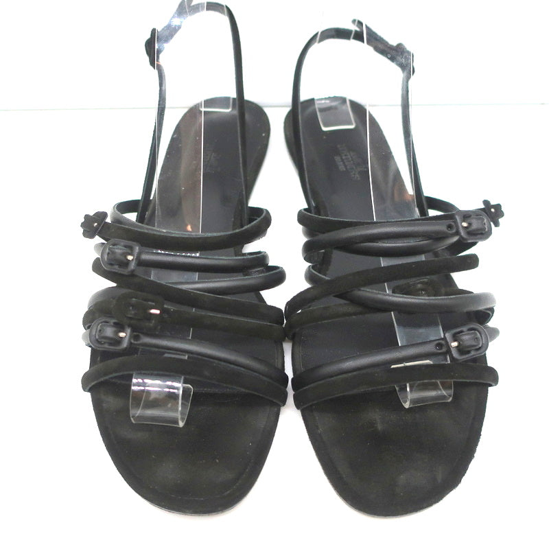 Hermes Strappy Slingback Sandals Black Buckled Leather & Suede Size 39 product image 4, provided for visual reference and