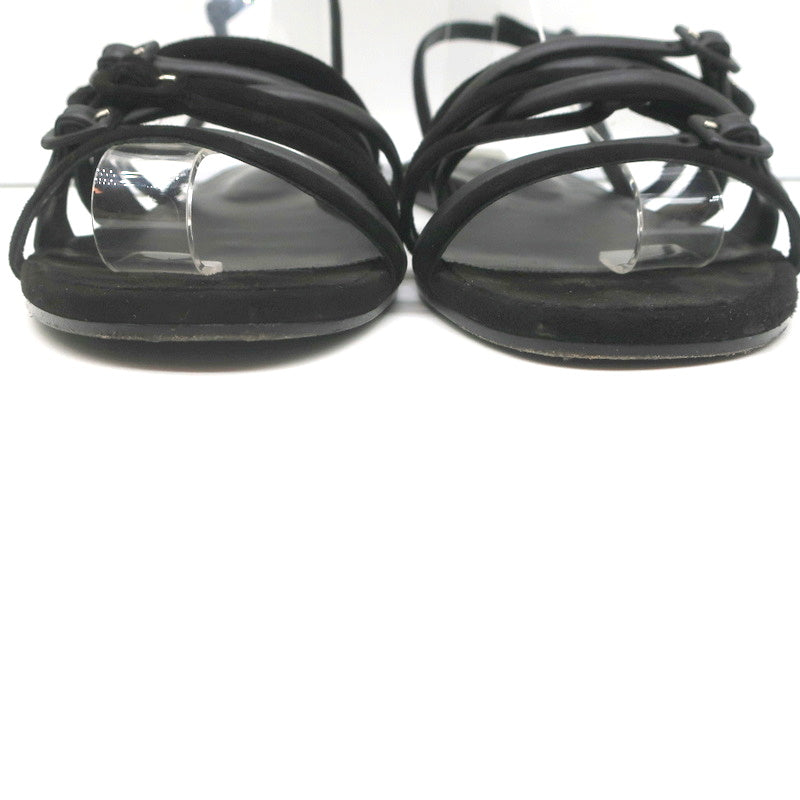 Hermes Strappy Slingback Sandals Black Buckled Leather & Suede Size 39 product image 5, provided for visual reference and