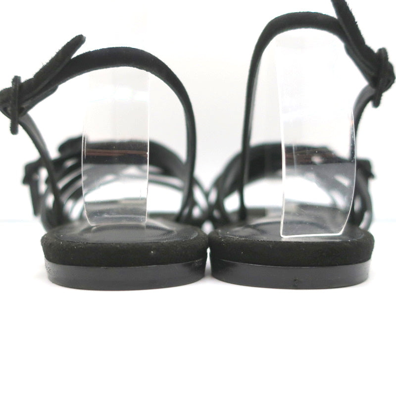 Hermes Strappy Slingback Sandals Black Buckled Leather & Suede Size 39 product image 8, provided for visual reference and