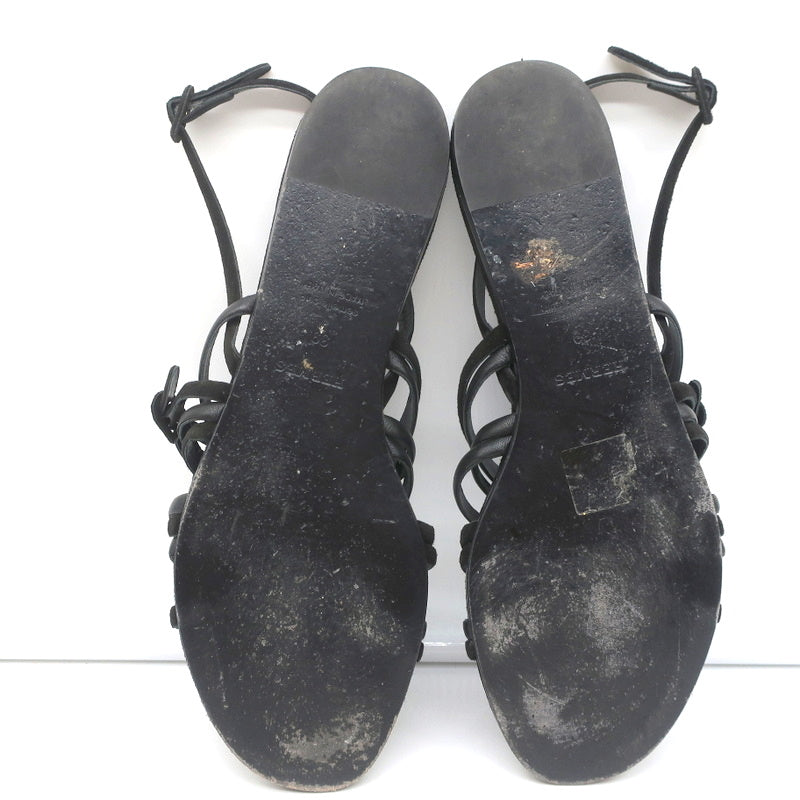 Hermes Strappy Slingback Sandals Black Buckled Leather & Suede Size 39 product image 10, provided for visual reference and
