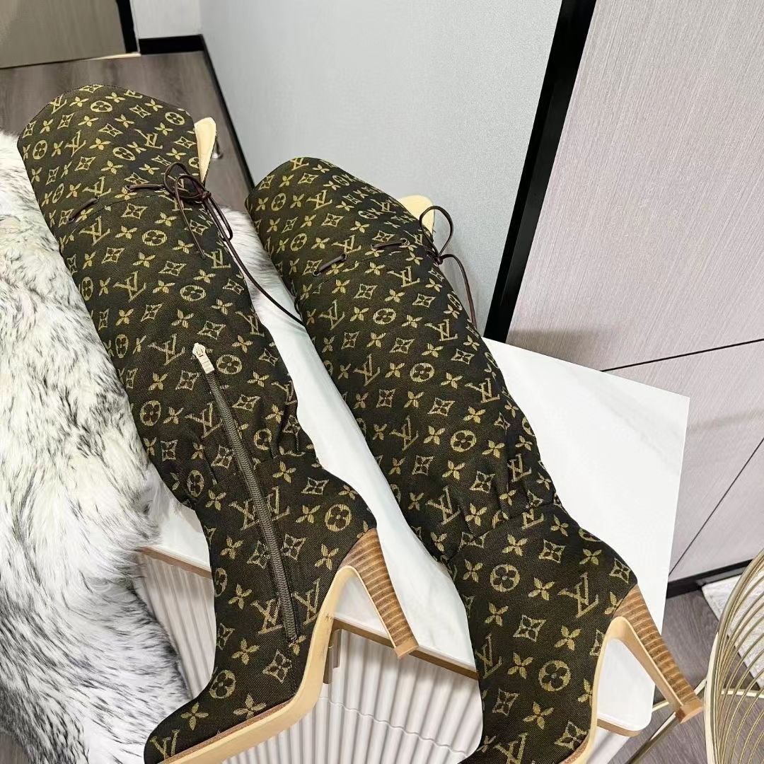 New Fashion Retro letter High Heel Long boots product image 6, provided for visual reference and product detail review