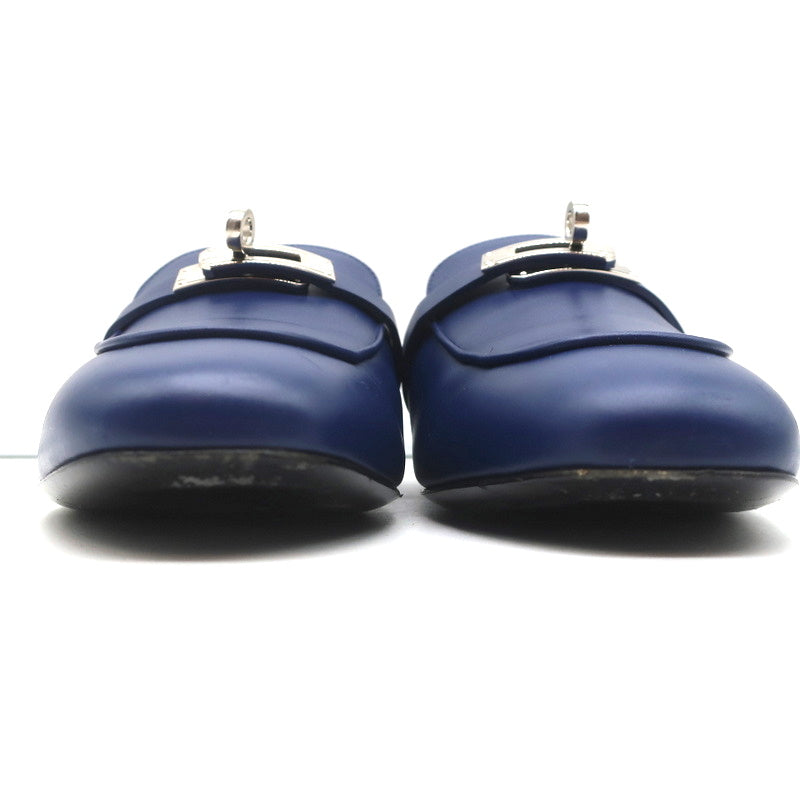 Hermes Oz Kelly Mules Bleu Maritime Leather Palladium Hardware Size 39 product image 5, provided for visual reference and