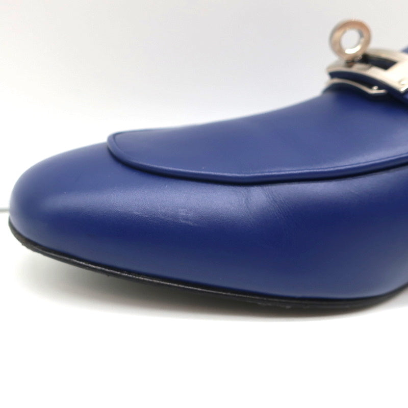 Hermes Oz Kelly Mules Bleu Maritime Leather Palladium Hardware Size 39 product image 8, provided for visual reference and