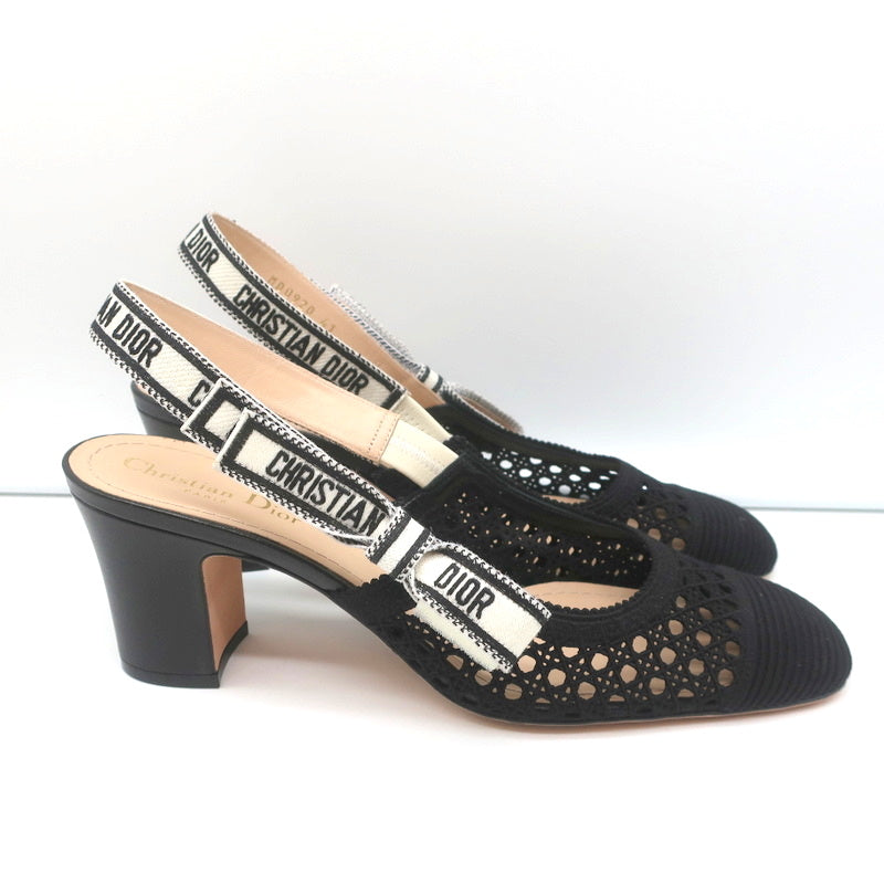 Christian Dior Dior &Moi Slingback Pumps Black Cannage Embroidery Size 41 NEW product image 2, provided for visual reference