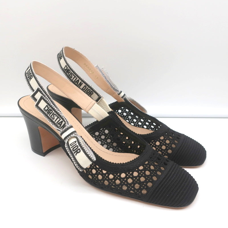 Christian Dior Dior &Moi Slingback Pumps Black Cannage Embroidery Size 41 NEW product image 1, provided for visual reference