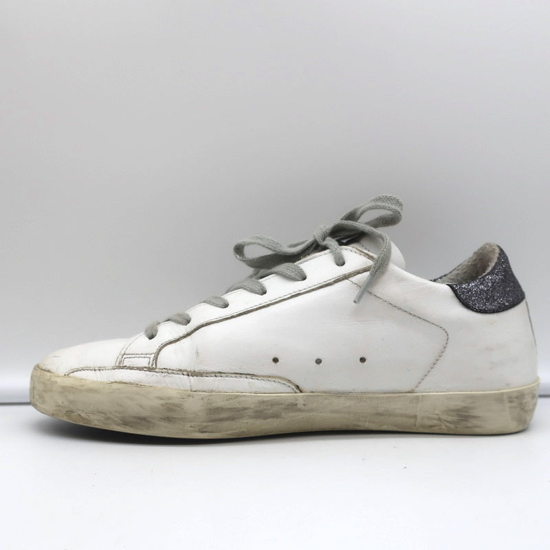 Golden Goose Superstar Glitter Heel Tab Sneakers White & Black Leather Size 38 product image 7, provided for visual
