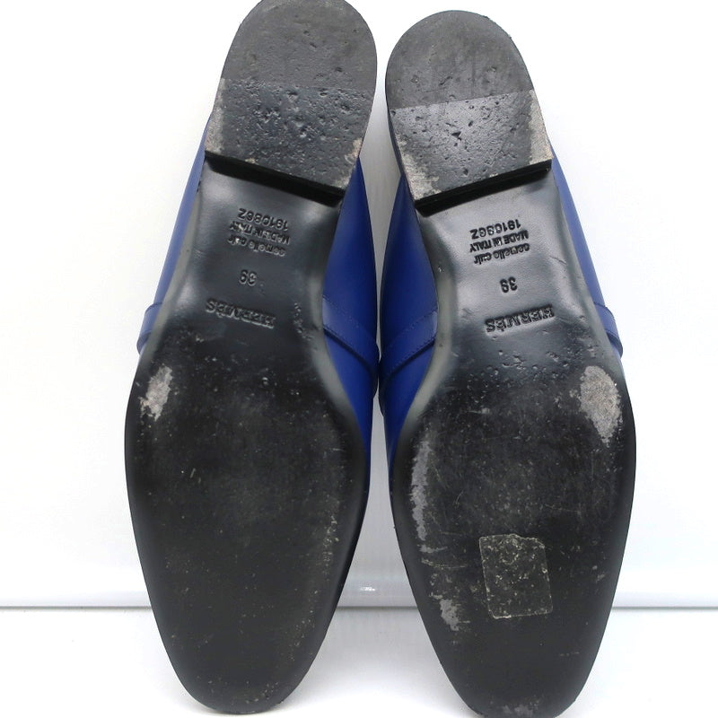 Hermes Oz Kelly Mules Bleu Maritime Leather Palladium Hardware Size 39 product image 11, provided for visual reference and