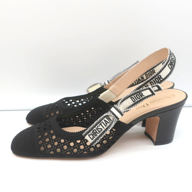 Christian Dior Dior &Moi Slingback Pumps Black Cannage Embroidery Size 41 NEW product image 5, provided for visual reference