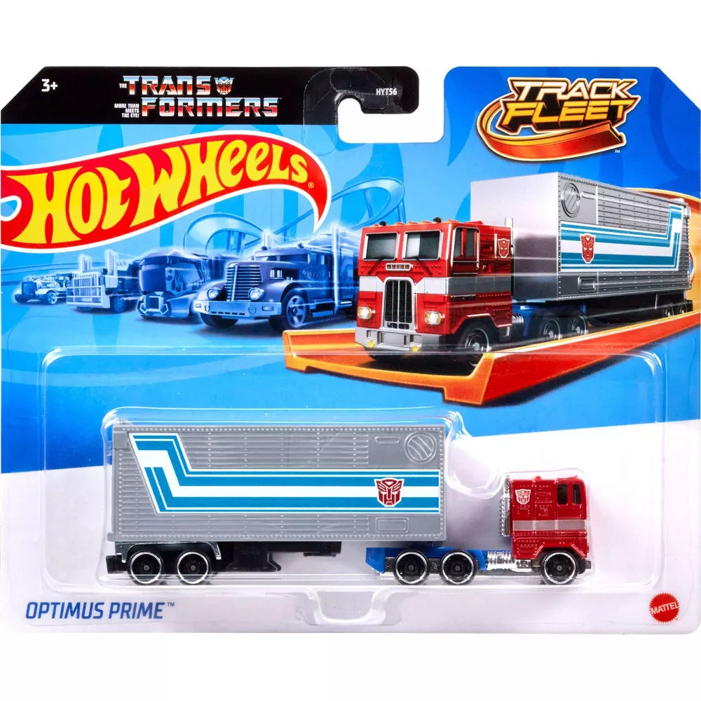 Hot Wheels Track Fleet Transformers Optimus Prime Cab & Trailer 1/64 Scale product image 1, provided for visual reference