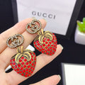 Strawberry stud earrings product image 1, provided for visual reference and product detail review