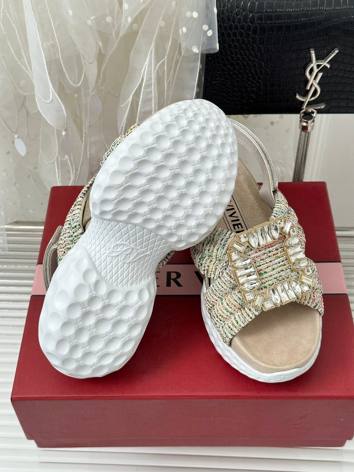 2023 Diamond Buckle Silk Sandals-S33 product image 6, provided for visual reference and product detail review