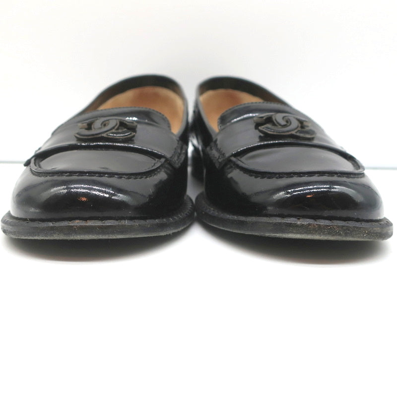 08P CC Loafers Black Patent Leather Size 39.5 Slip-On Flats product image 6, provided for visual reference and product