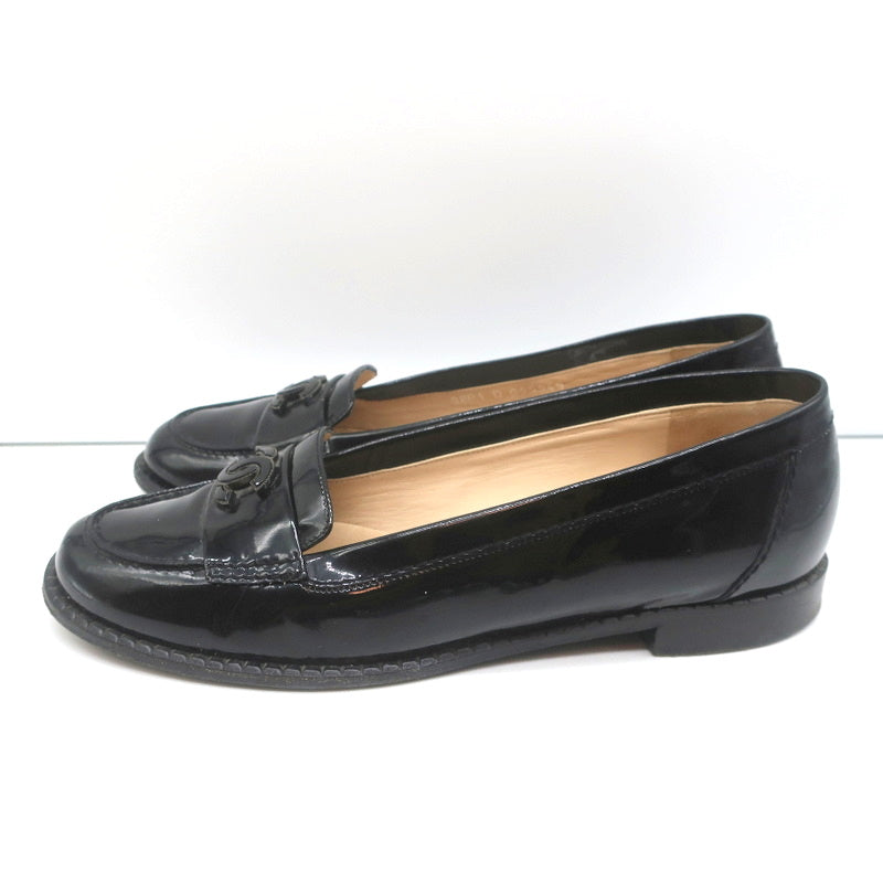 08P CC Loafers Black Patent Leather Size 39.5 Slip-On Flats product image 7, provided for visual reference and product