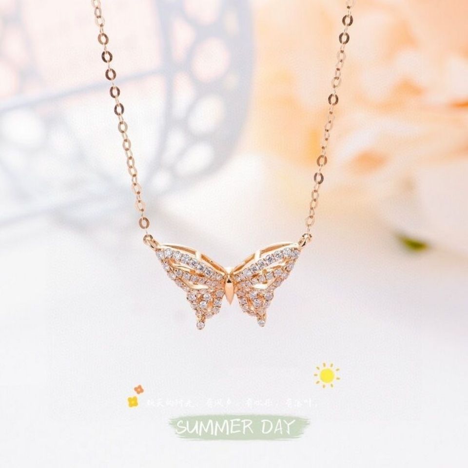 Butterfly diamond-encrusted collarbone chain product image 1, provided for visual reference and product detail review