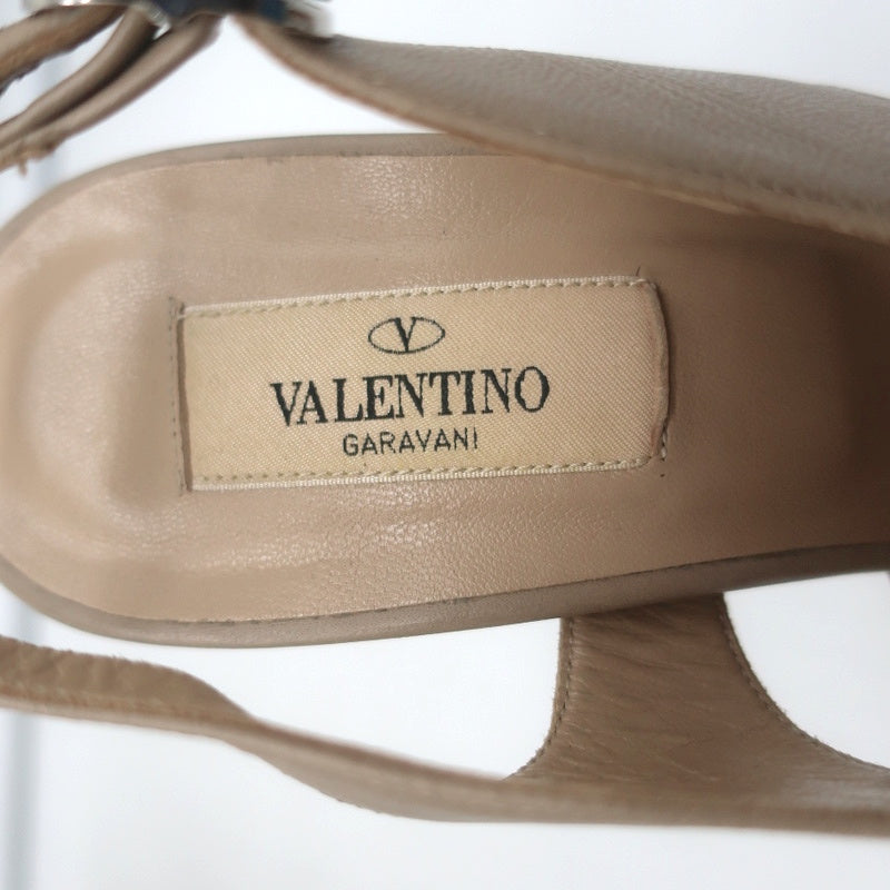 Valentino Flower Platform Slingback Sandals Taupe Leather Size 39.5 NEW product image 10, provided for visual reference and